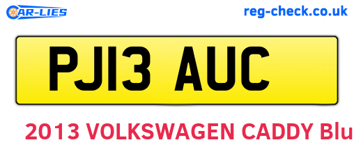 PJ13AUC are the vehicle registration plates.