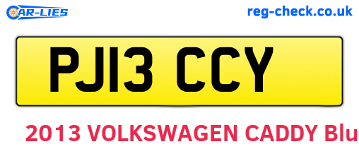 PJ13CCY are the vehicle registration plates.