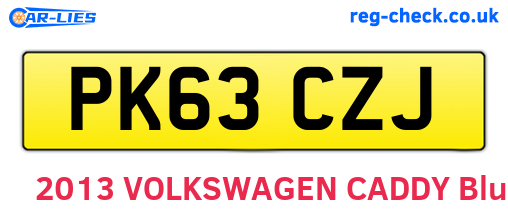 PK63CZJ are the vehicle registration plates.