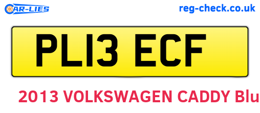 PL13ECF are the vehicle registration plates.
