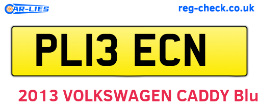 PL13ECN are the vehicle registration plates.