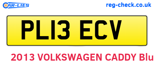 PL13ECV are the vehicle registration plates.