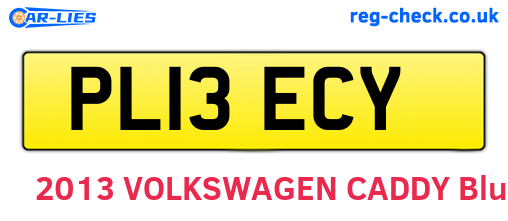PL13ECY are the vehicle registration plates.