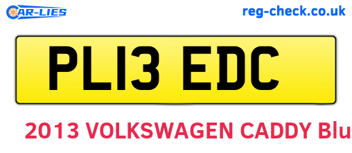 PL13EDC are the vehicle registration plates.