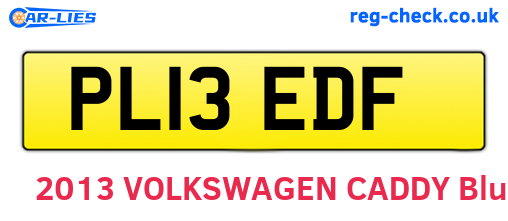 PL13EDF are the vehicle registration plates.