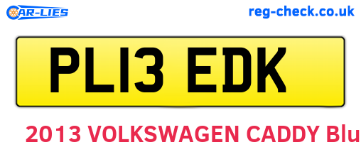 PL13EDK are the vehicle registration plates.