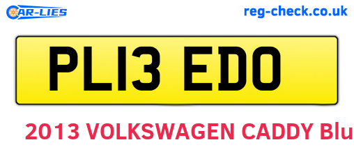 PL13EDO are the vehicle registration plates.