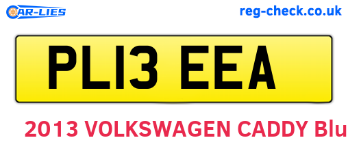 PL13EEA are the vehicle registration plates.