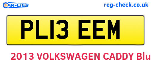 PL13EEM are the vehicle registration plates.