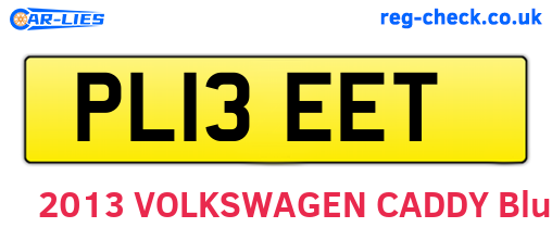 PL13EET are the vehicle registration plates.