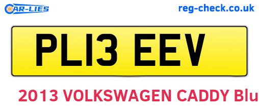 PL13EEV are the vehicle registration plates.