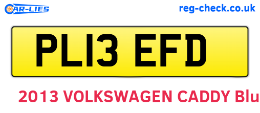PL13EFD are the vehicle registration plates.