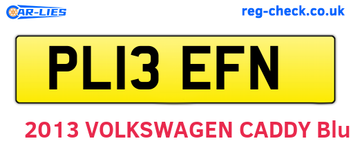PL13EFN are the vehicle registration plates.