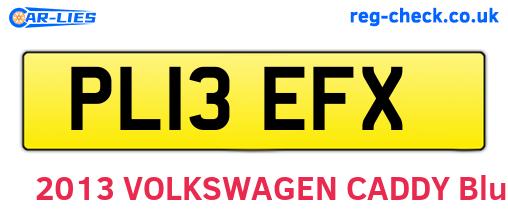 PL13EFX are the vehicle registration plates.