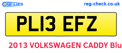 PL13EFZ are the vehicle registration plates.