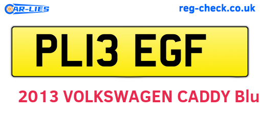 PL13EGF are the vehicle registration plates.
