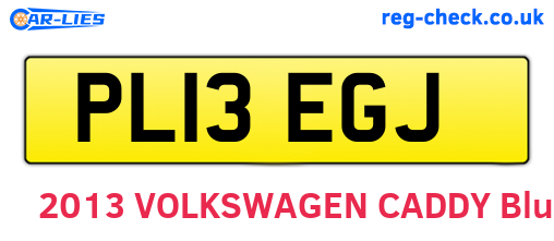 PL13EGJ are the vehicle registration plates.