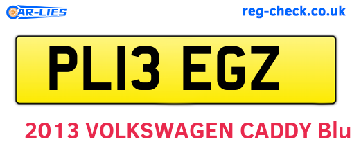 PL13EGZ are the vehicle registration plates.