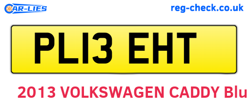 PL13EHT are the vehicle registration plates.