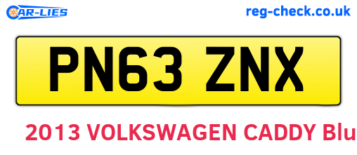 PN63ZNX are the vehicle registration plates.