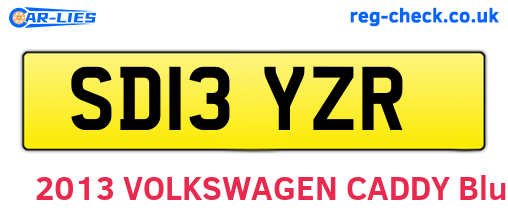 SD13YZR are the vehicle registration plates.