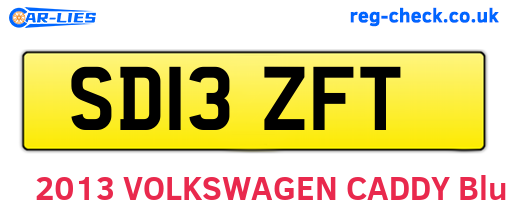 SD13ZFT are the vehicle registration plates.