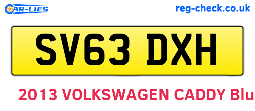 SV63DXH are the vehicle registration plates.