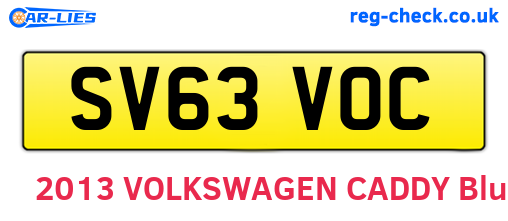 SV63VOC are the vehicle registration plates.