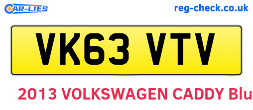 VK63VTV are the vehicle registration plates.