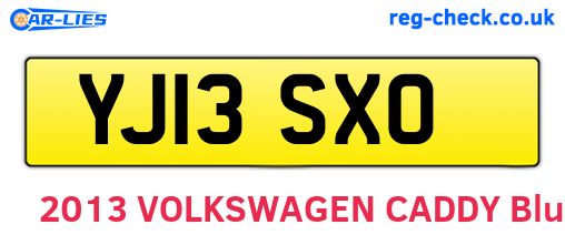 YJ13SXO are the vehicle registration plates.