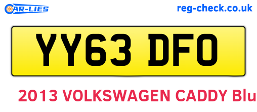 YY63DFO are the vehicle registration plates.