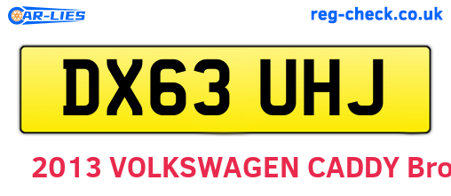 DX63UHJ are the vehicle registration plates.