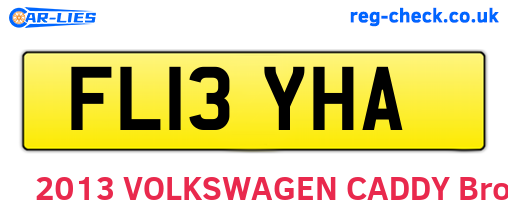 FL13YHA are the vehicle registration plates.