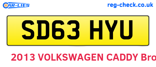 SD63HYU are the vehicle registration plates.