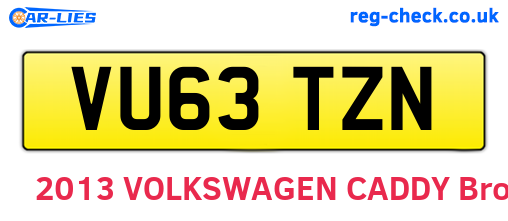 VU63TZN are the vehicle registration plates.