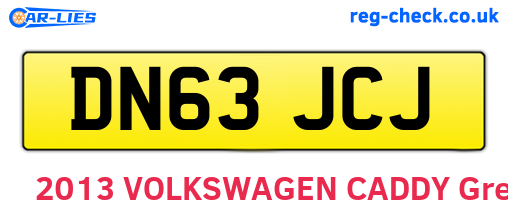 DN63JCJ are the vehicle registration plates.