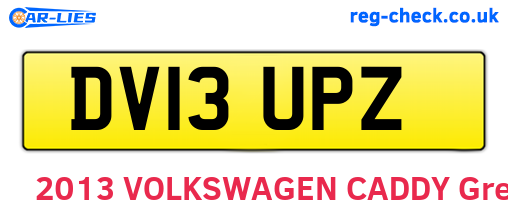 DV13UPZ are the vehicle registration plates.