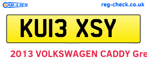 KU13XSY are the vehicle registration plates.