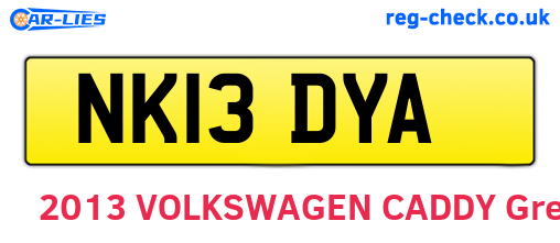NK13DYA are the vehicle registration plates.