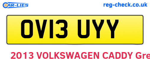 OV13UYY are the vehicle registration plates.