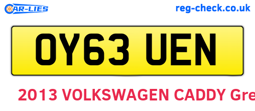 OY63UEN are the vehicle registration plates.