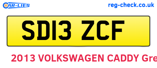 SD13ZCF are the vehicle registration plates.
