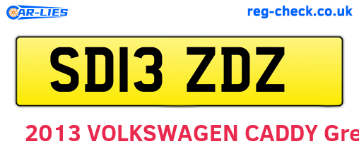 SD13ZDZ are the vehicle registration plates.