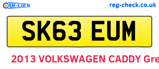 SK63EUM are the vehicle registration plates.