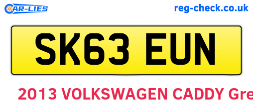 SK63EUN are the vehicle registration plates.