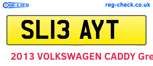 SL13AYT are the vehicle registration plates.