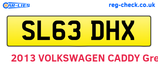SL63DHX are the vehicle registration plates.