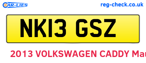 NK13GSZ are the vehicle registration plates.