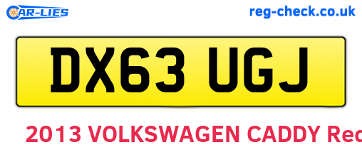 DX63UGJ are the vehicle registration plates.