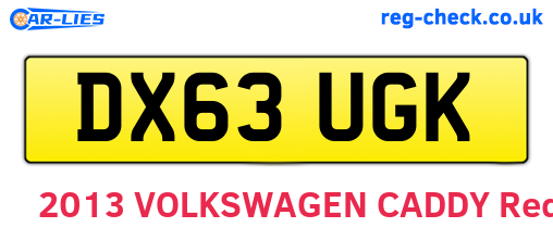 DX63UGK are the vehicle registration plates.